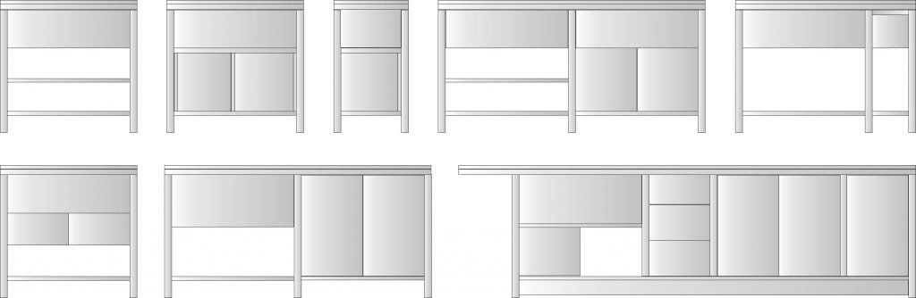 Inox pomivalna korita - skica
