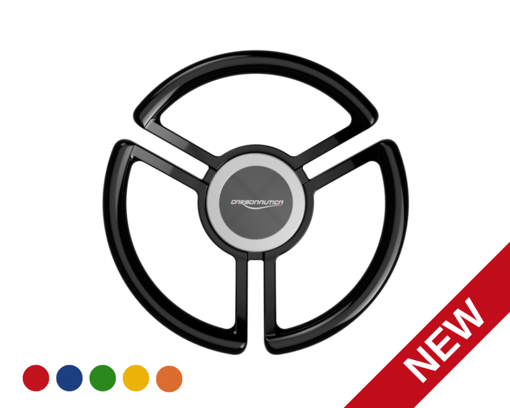 black boat steering wheel
